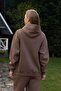 Hooded Unisex O Oversized Tracksuit Set with Fleece Inside - G09001 - Brown - 3