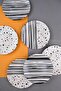 Tabak Evi Porcelain Sidereal Mixed Cake Plate Set 19.50cm 6 Person 6 Pieces - 4