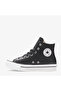 Chuck Taylor All Star Eva Lift Platform Kids Black Leather Sneaker - 4