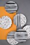 Tabak Evi Porcelain Sidereal Mixed Cake Plate Set 19.50cm 6 Person 6 Pieces - 3