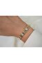 Blk088 Stone-Detail Knitted Belt Form Bracelet - 17 cm + 2 cm Extension - 2