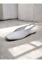 Er-2355-Yz Genuine Leather Open Back Women's Ballerinas Real Leather White - 2