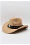 Party Western Cowboy Hat with Bull Figure Leather Striped Fotr
