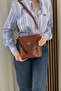 Women's Tan Hand and Shoulder Bag - Adjustable Long Strap, Daily Model - Fibag - 4