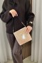 Women's Beige Handbag - Adjustable Long Strap, Casual Model - Fibag - 3