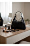 Women's Black Leather Shoulder Bag – Handbag, Special Model Serra