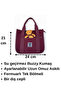 Women's Burgundy Waterproof Buzzy Fabric Shoulder Bag – Zippered, External Pocket, Long Strap (21X24X13 cm) - 8