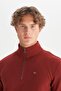 Cotton Regular Fit Stand Collar Zippered Thessaloniki Knit Sweatshirt - 4