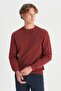 Crew Neck Claret Red Men's Sweatshirt W2520255169 Claret Red Sweatshirt - 5