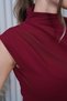 Women's Fisherman Neck Pleated Slit Midi Dress - 4