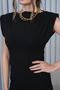 Women's Boat Neck Slit Midi Dress - 5