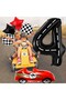 Large Retro Red Race Car Age Foil 45 Balloons Luxury Birthday Party Set - 4