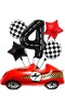 Large Retro Red Race Car Foil Luxury Birthday Party Set Decoration - 5