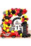 Large Retro Red Race Car Age Foil 45 Balloons Luxury Birthday Party Set