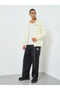 Men Cream Slogan Print Fleece Hoodie - 2