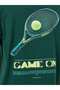 Men Green Oversized Tennis Graphic Jersey T-Shirt - 4
