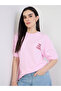 Pink Oversized Slogan Print T-Shirt