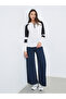 White Color Block Raglan Sleeve Hoodie - 2