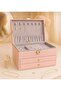 Jewelry Jewelry Box 3 Layers 2 Drawers Organizer Organizer Lockable Faux Leather Jewelry Box - 2