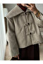 Mink Button Detailed Short Cashmere Jacket - 7675 - 2