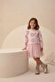 Girl's Dress Tulle Sequin Embroidery Heart Printed Pink with Pink Hearts
