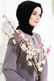 Gray Round Neck Hidden Zipper Applique Detail Tesuture Ferace 3487-25 - 3