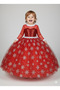 1-2 Years Old – Long Sleeve Red Sequin Glitter Snowflake Pattern Frozen Christmas Ball Gown - 2