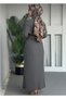 Dgn's Women's Tricot Dress with Caped Button Detail and Pleated Dress - 5