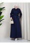 Double-Breasted Collared and Caped Button-Detail Dress with a Dress with a Collar and Capes - 4