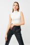Women's Black White Cream Salmon 4-Piece Sleeveless Bodysuit - 3