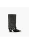 Womens Embellished Block Heel Cowboy Boots - 2