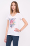 Tricou dama cu imprimeu multicolor - 5