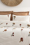 Zaira Embroidered Duvet Cover Set – Rustic Floral Embroidery, 100% Cotton, 6-Piece Double Duvet Cover Set - 2