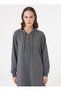 Hooded Detail Zip-Up Sports Coat / Pardesü - Gray Melange -