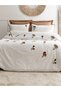 Zaira Embroidered Duvet Cover Set – Rustic Floral Embroidery, 100% Cotton, 6-Piece Double Duvet Cover Set