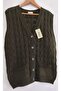 Women's New Geometric Pattern Pocketed Buttoned Knitwear Mother Vest - 3