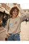 Life Is Good Daisies Printed Women's Cropped Sweatshirt - 2