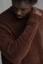 Oversized Shaggy Furry Crew Neck Loose Sports Sweater - 4