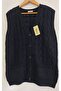 Women's New Geometric Pattern Pocketed Buttoned Knitwear Mother Vest - 2