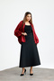 Women's Oversized Bat Cut Gold Zipper Detailed Satin Shirt - 7