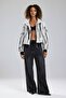 Women's Knitted Fabric Print Detailed Lined K Hooded Design Jacket - 5