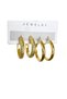 Women's Steel 2-Piece Hoop Earring Set Serrated Hoop Thick Bar Hoop Earrings Non-Tarnish - 5