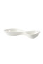 Rectangular porcelain serving dish divided into two sections – white