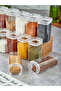 Set of 12 300 ml Spice Jar Set with Vacuum Lid - Leakproof Gasket - With Free Labels Acrylic Storage Container - 2