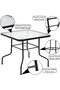 YU WELL 4-Piece Folding Patio Chair Set with Square Glass Table - 4