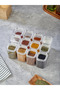 Set of 12 300 ml Spice Jar Set with Vacuum Lid - Leakproof Gasket - With Free Labels Acrylic Storage Container