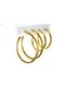 Women's Steel 2 Size Hoop Earring Set 3 cm 4 cm Non-Tarnish 4 Pieces - 7