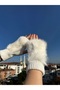 Women's Plush Detailed Half-Finger Winter Gloves – Warm and Stylish Design - 3
