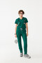 Genom Alpine Green V Neck Stretch Fabric Nurse and Doctor Uniform Set Scrubs Hospital Uniform