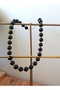 Black Acrylic Beads Dorica Detailed Special Series Handmade Women Necklace 45 cm + 5cm Extension